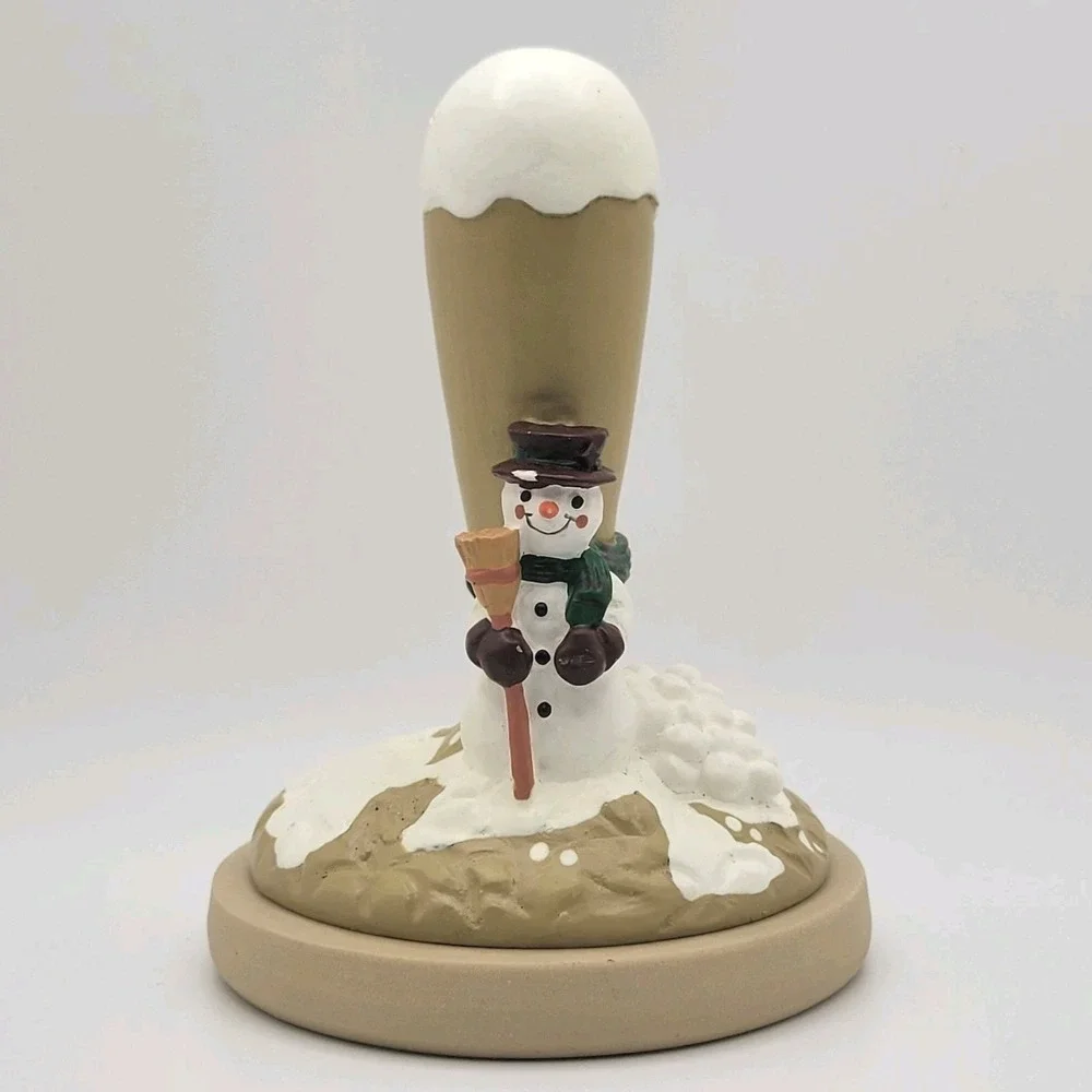 VTG Brown‎ Bag Cookie Art Snowman Stoneware Cookie Stamp #15 1995 Holiday